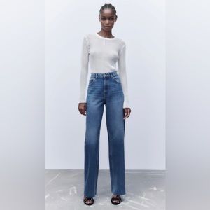 ZARA High waisted wide leg jeans NWT